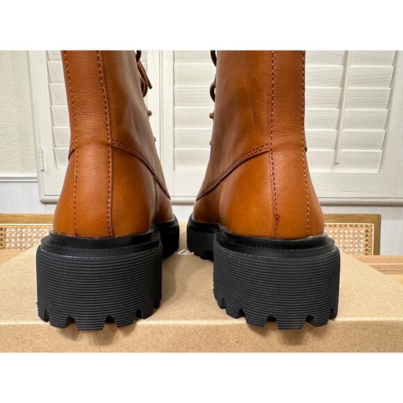 Madewell The Rayna Lace-Up Boot English Saddle Leather Size 5.5 NIB Combat Boot - Picture 12 of 16